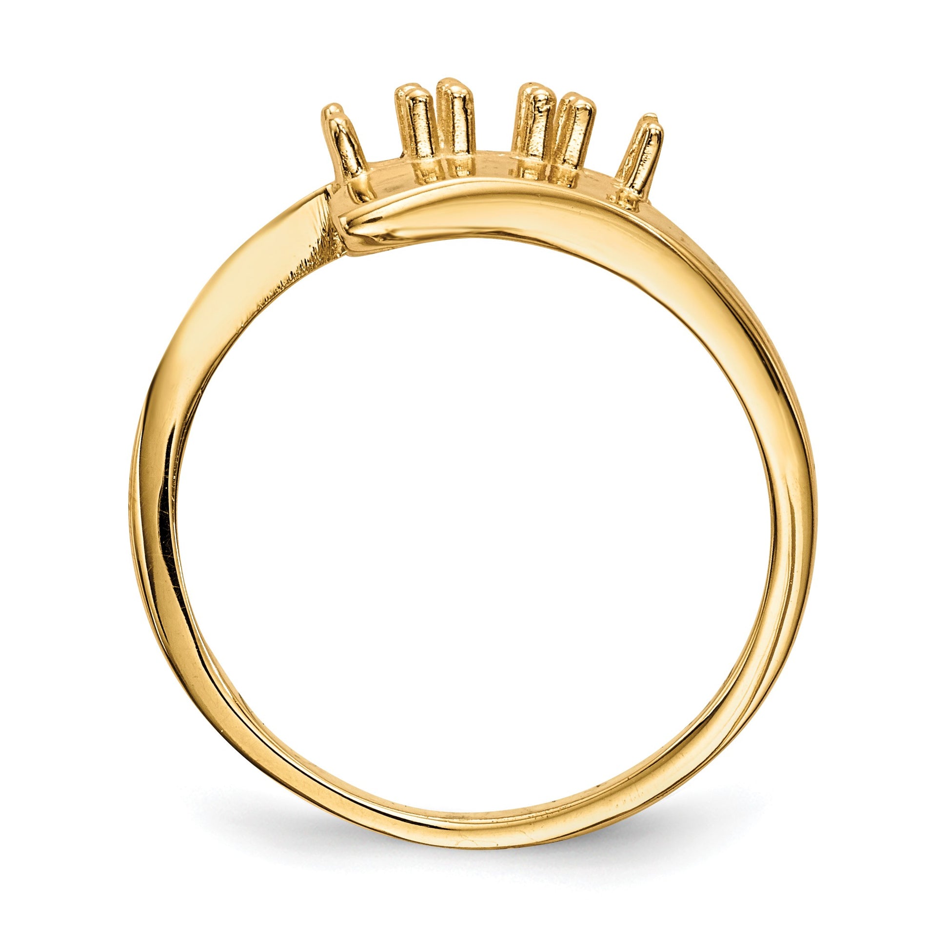 14k Polished 3-Stone Mothers Ring Mounting