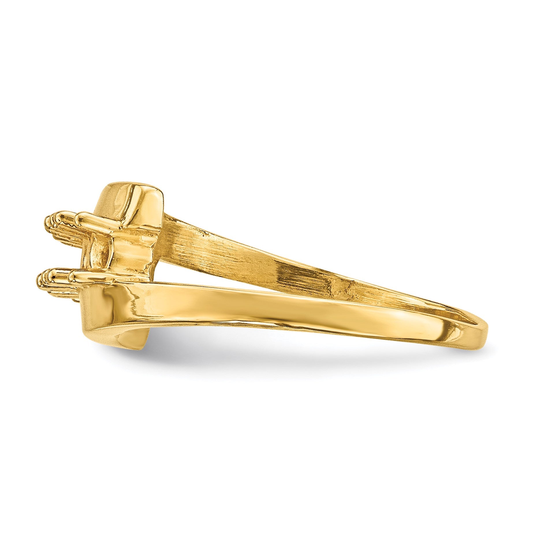 14k Polished 4-Stone Mothers Ring Mounting