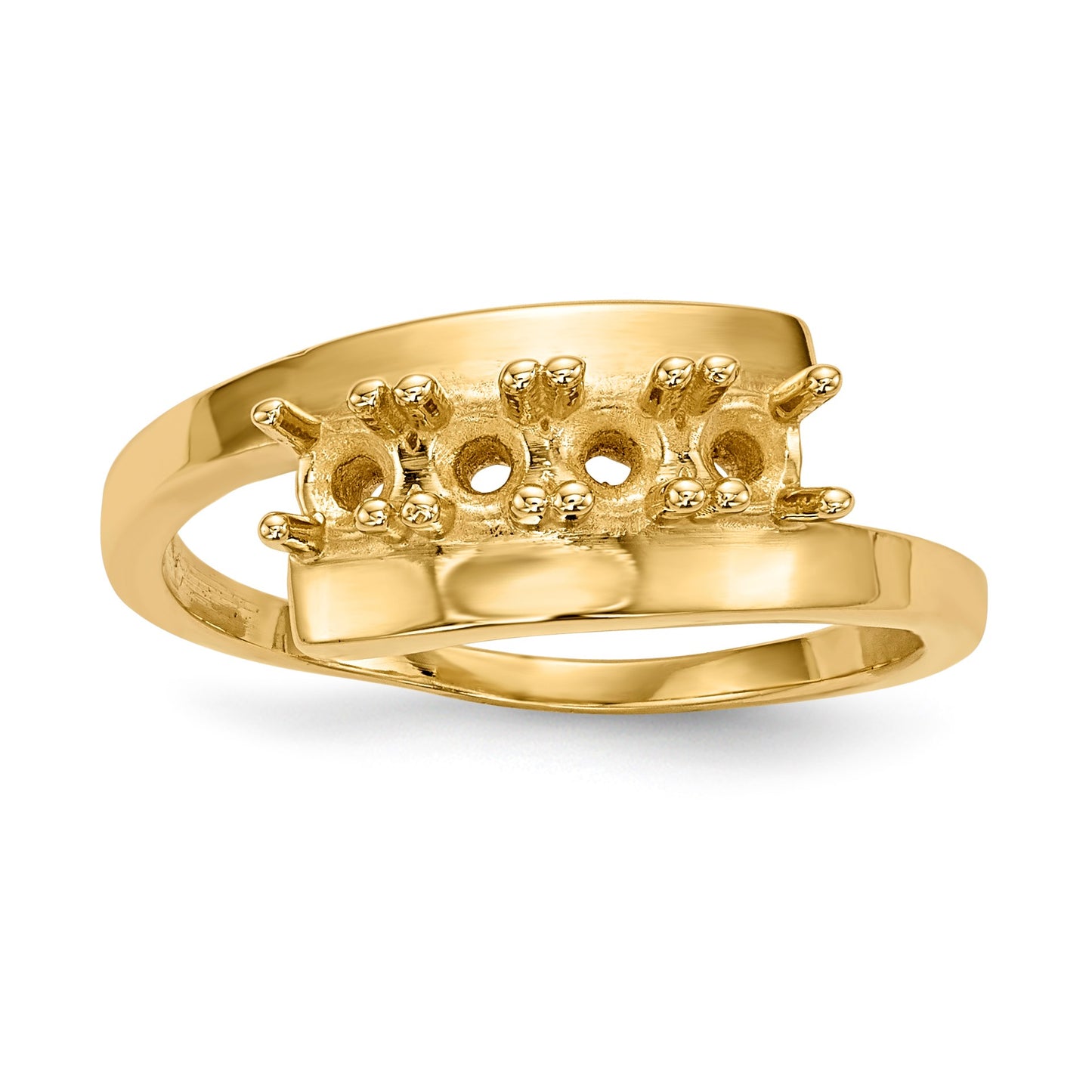14k Polished 4-Stone Mothers Ring Mounting