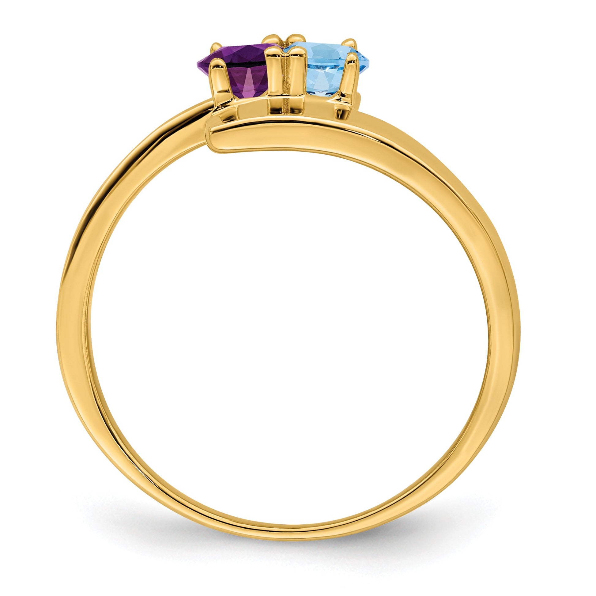 14k Polished 2-Stone Mothers Ring Mounting