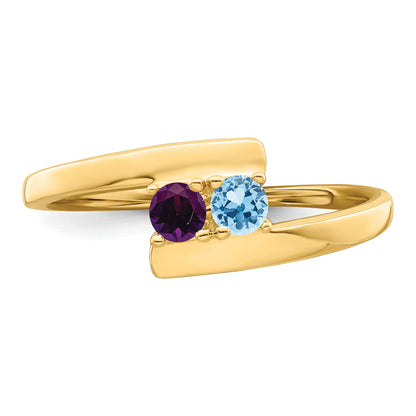 14k Polished 2-Stone Mothers Ring Mounting