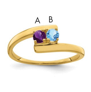 14k Polished 2-Stone Mothers Ring Mounting