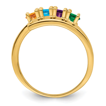 14k Polished 4-Stone Mothers Ring Mounting