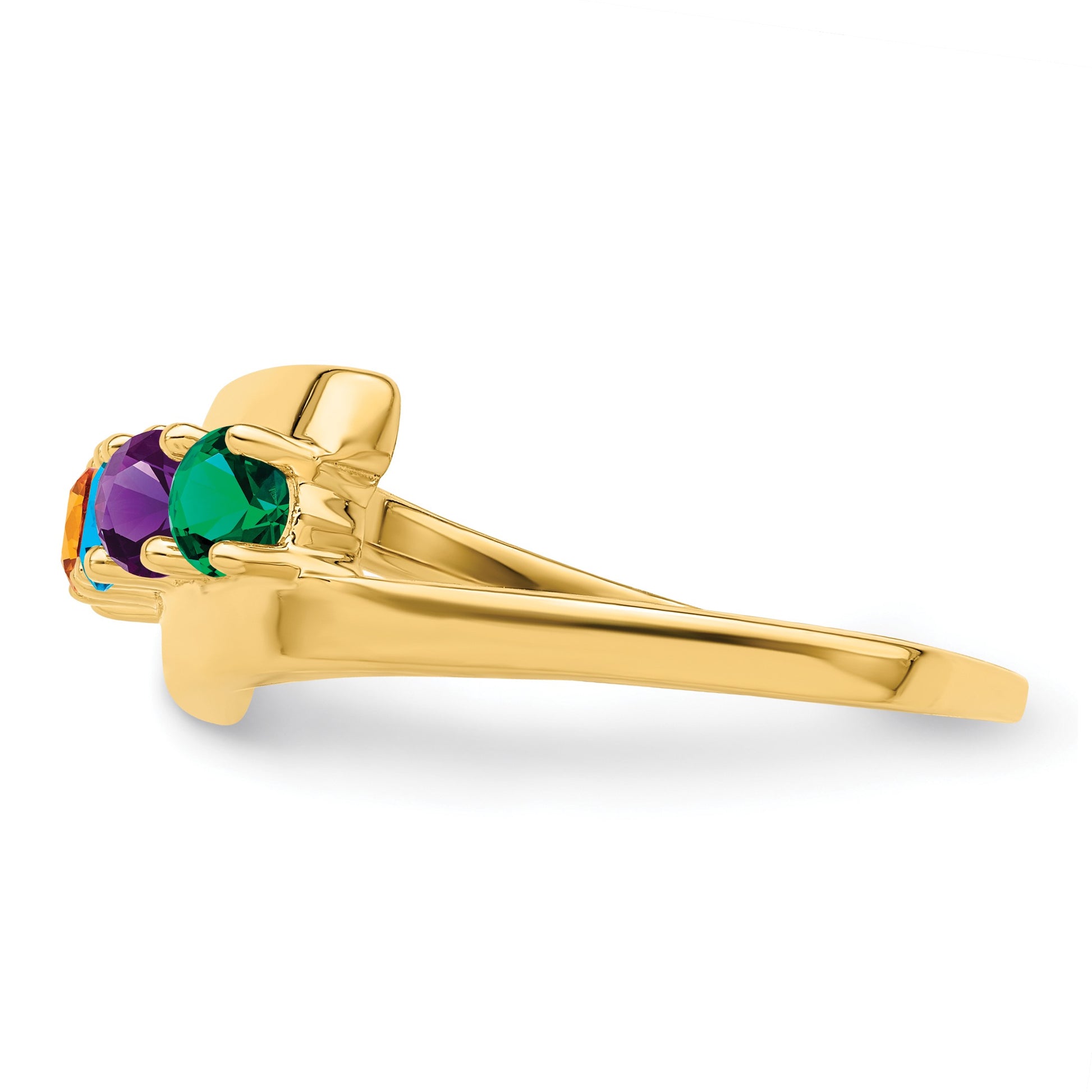 14k Polished 4-Stone Mothers Ring Mounting