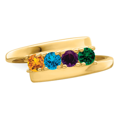 14k Polished 4-Stone Mothers Ring Mounting