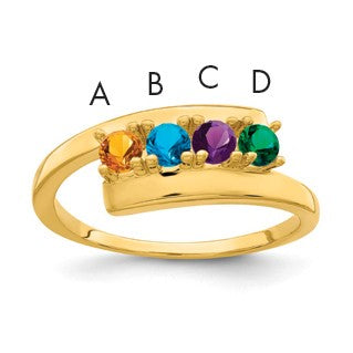 14k Polished 4-Stone Mothers Ring Mounting