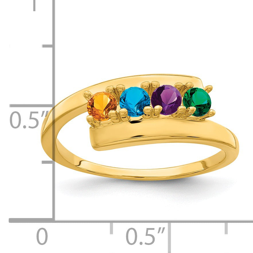 14k Polished 4-Stone Mothers Ring Mounting