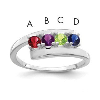 Sterling Silver Rhodium-plated Family Jewelry Mounting