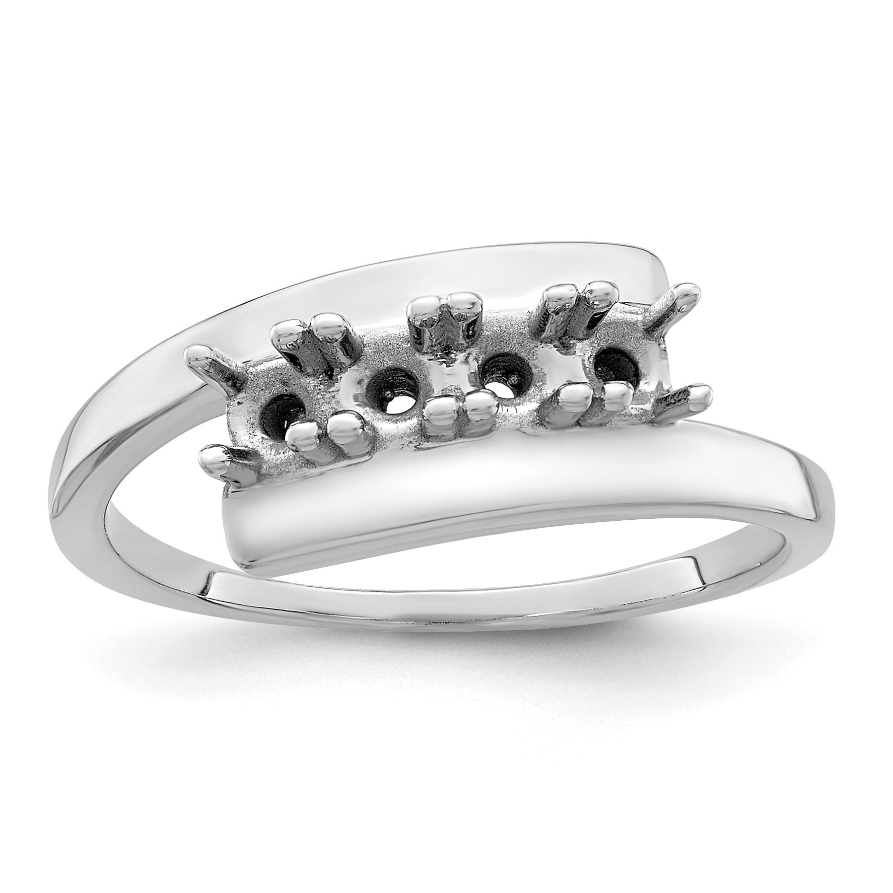 Sterling Silver Rhodium-plated Family Jewelry Mounting