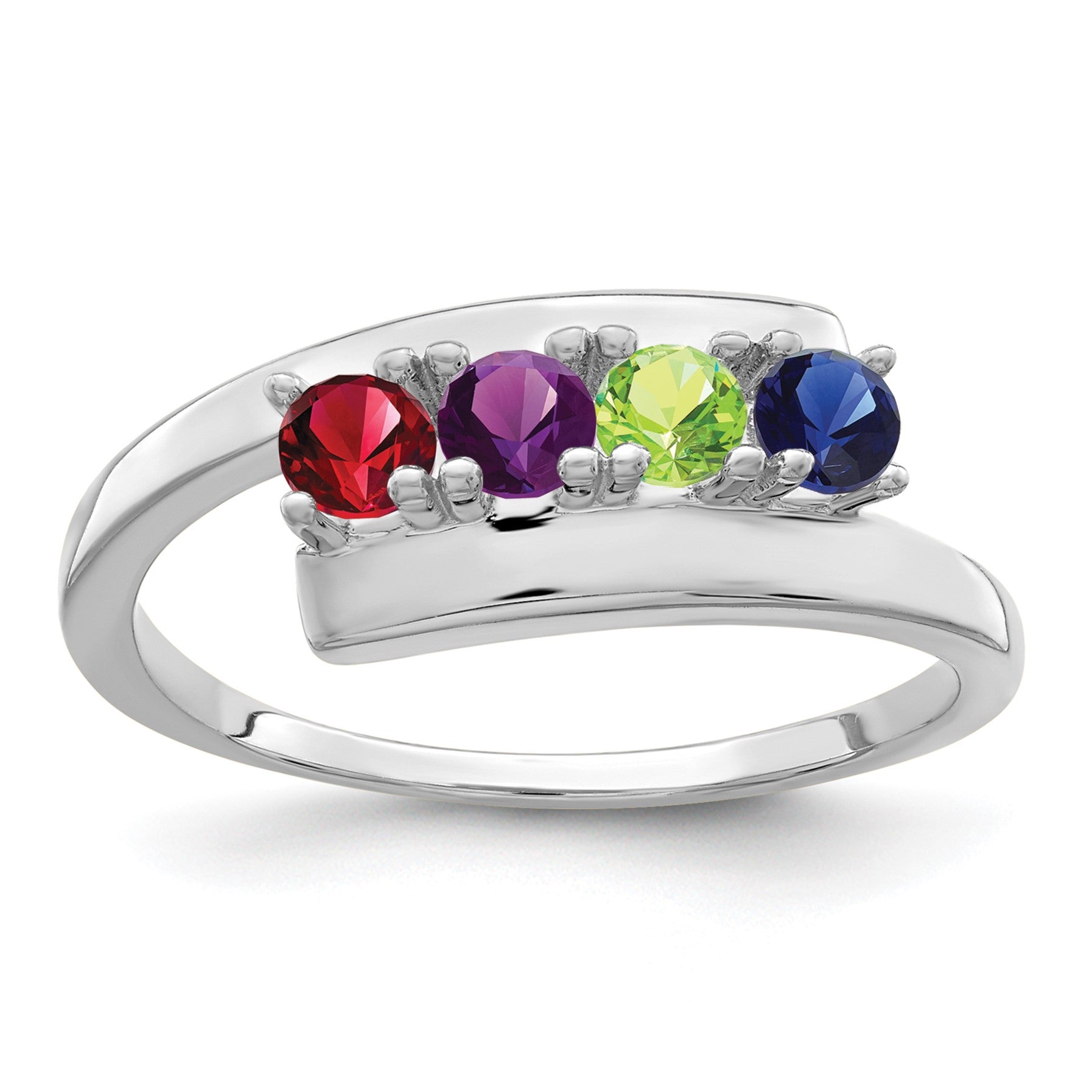 Sterling Silver Rhodium-plated Family Jewelry Mounting