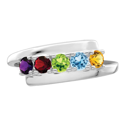 Sterling Silver Rhodium-plated Family Jewelry Mounting