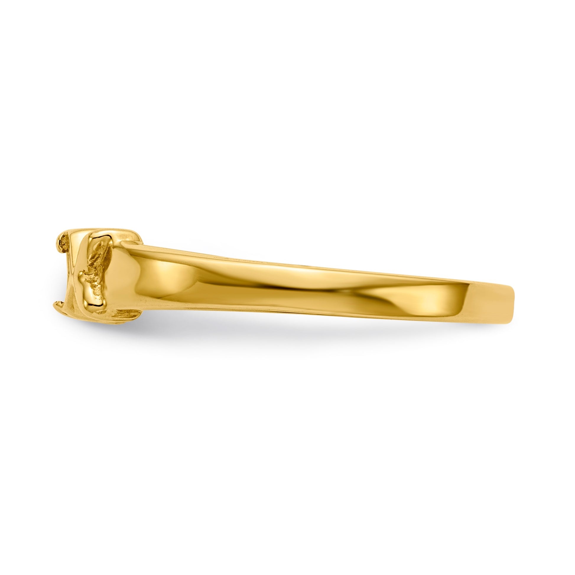 14k Polished 1-Stone Mothers Ring Mounting