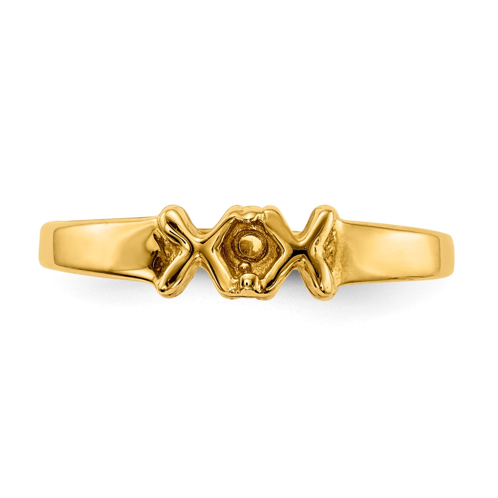 14k Polished 1-Stone Mothers Ring Mounting