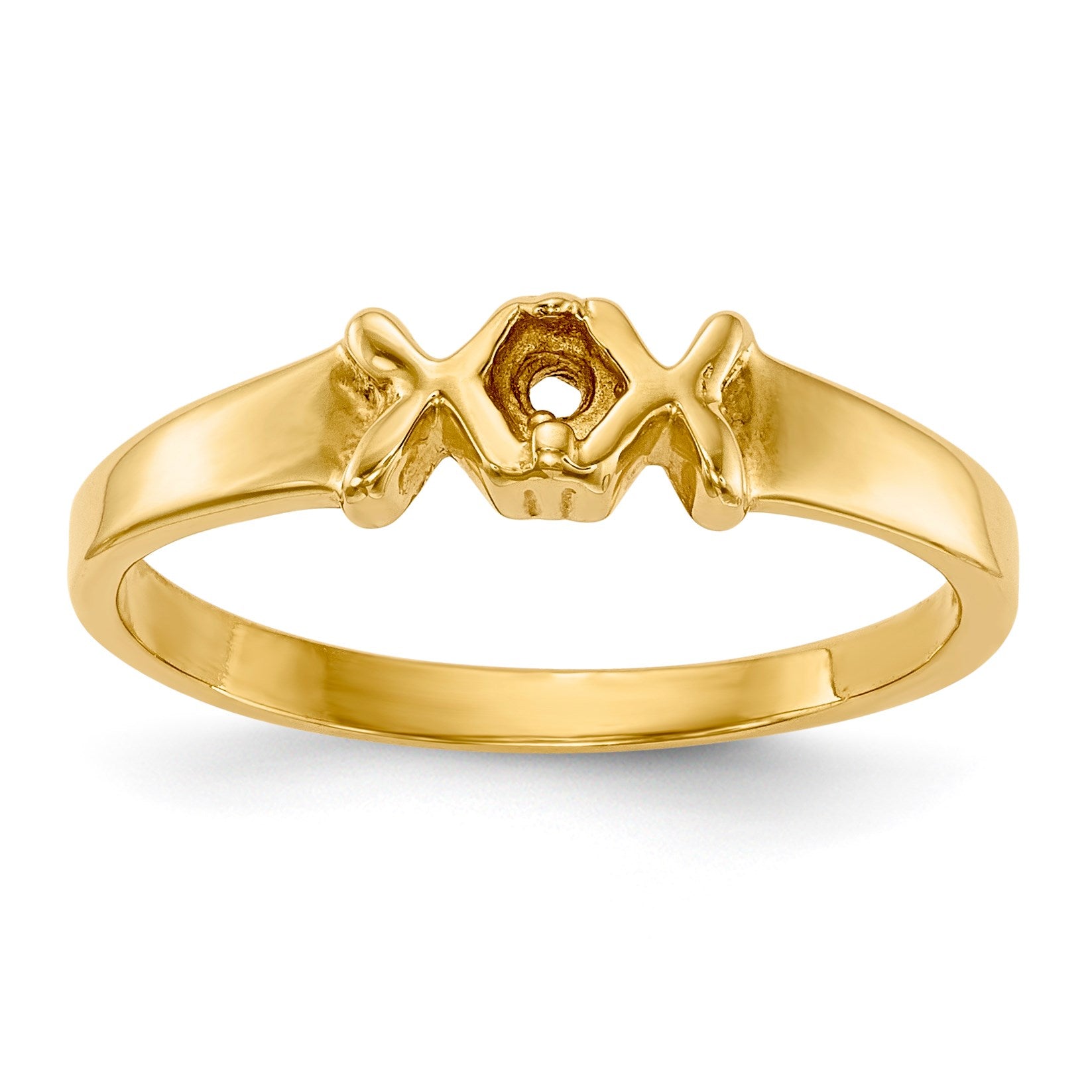 14k Polished 1-Stone Mothers Ring Mounting