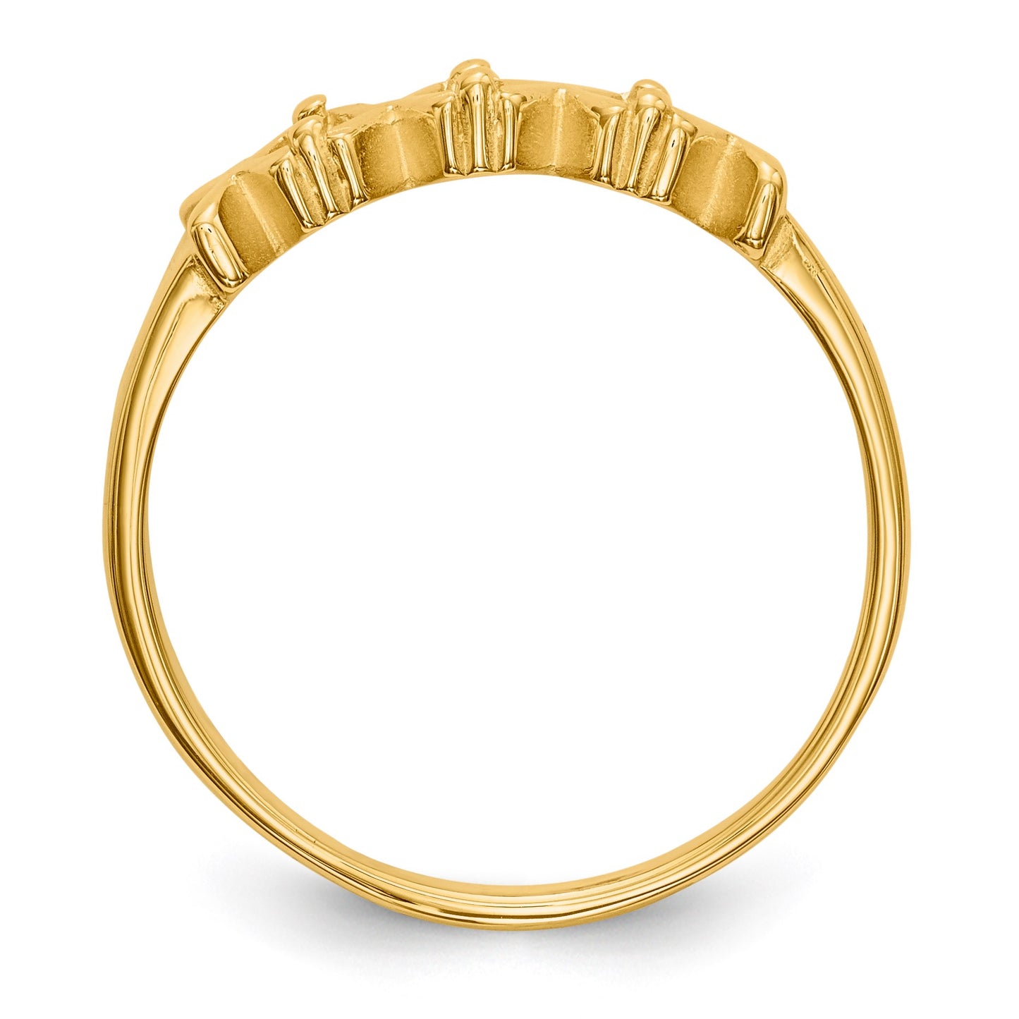 14k Polished 3-Stone Mothers Ring Mounting