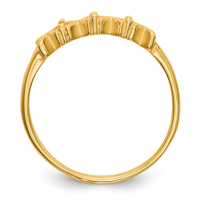 14k Polished 3-Stone Mothers Ring Mounting