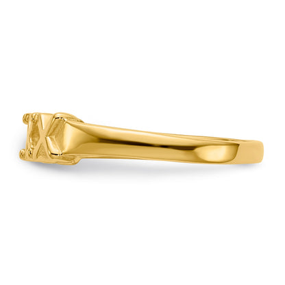 14k Polished 3-Stone Mothers Ring Mounting