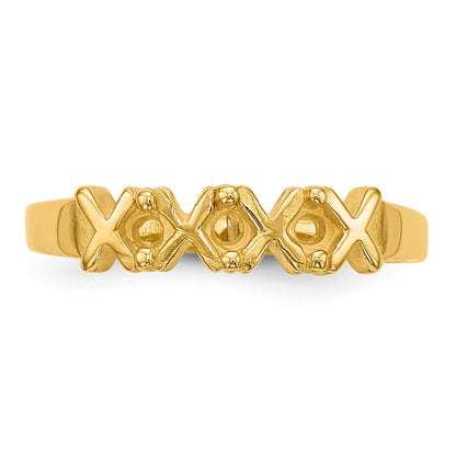 14k Polished 3-Stone Mothers Ring Mounting