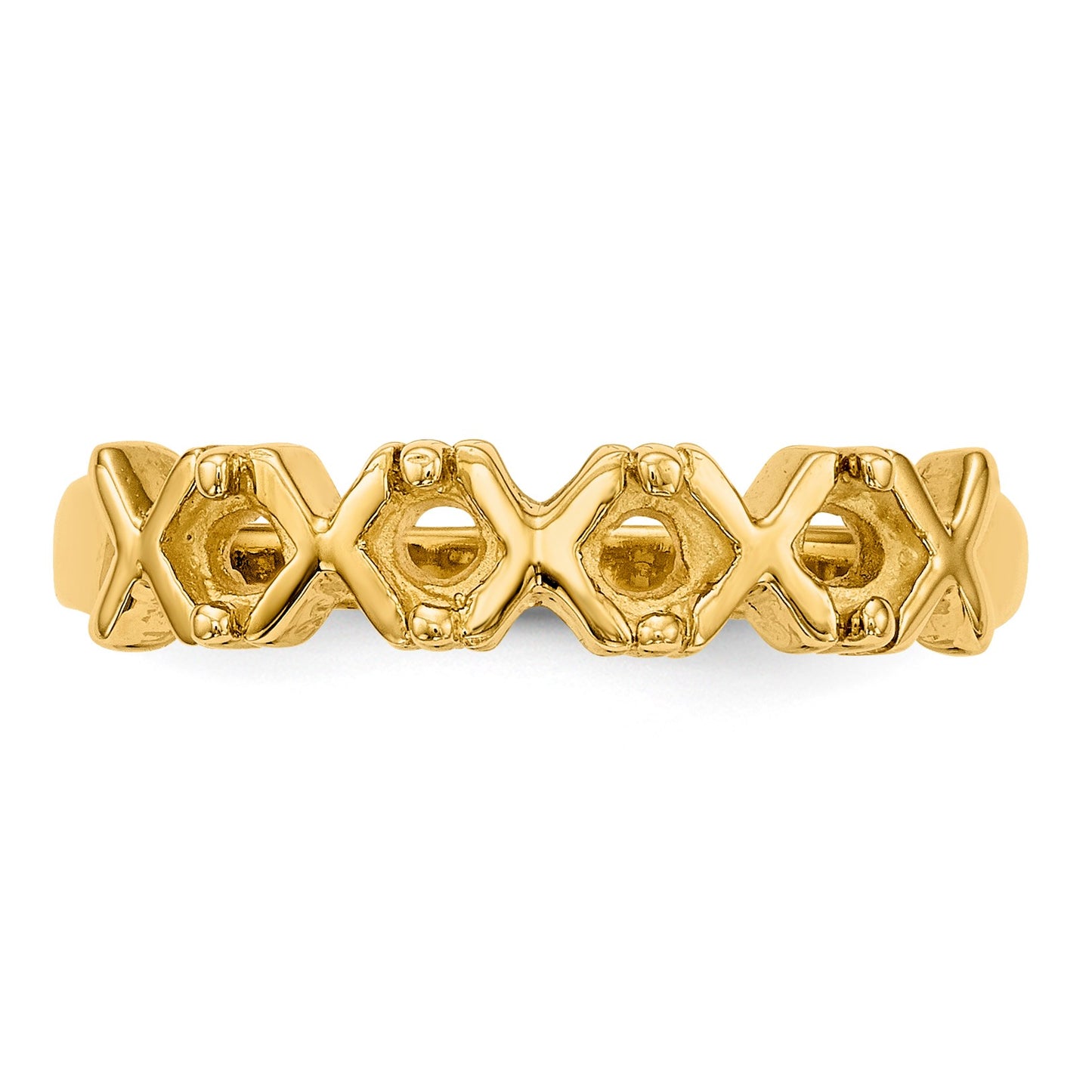 14k Polished 4-Stone Mothers Ring Mounting