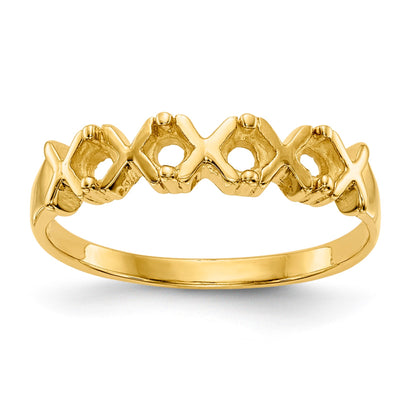 14k Polished 4-Stone Mothers Ring Mounting