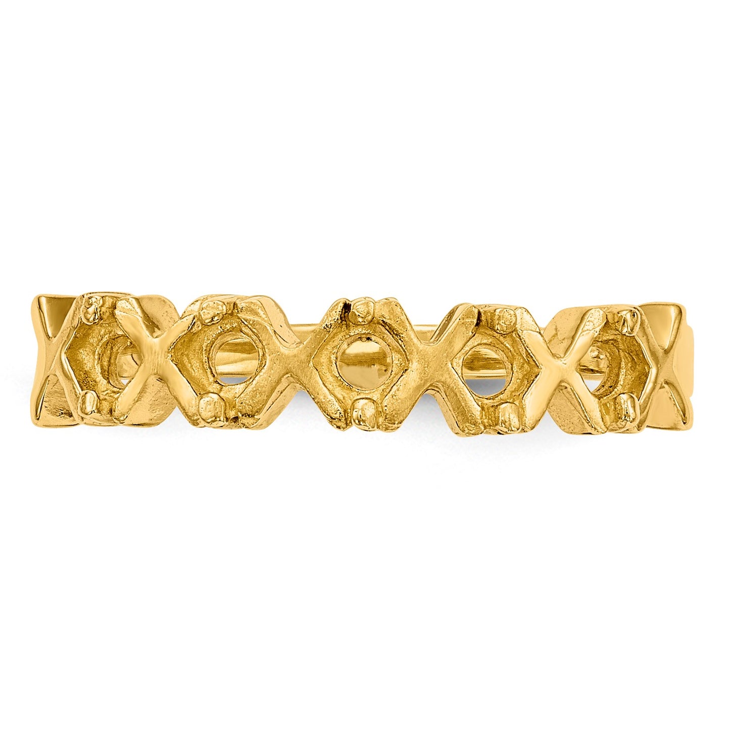 14k Polished 5-Stone Mothers Ring Mounting