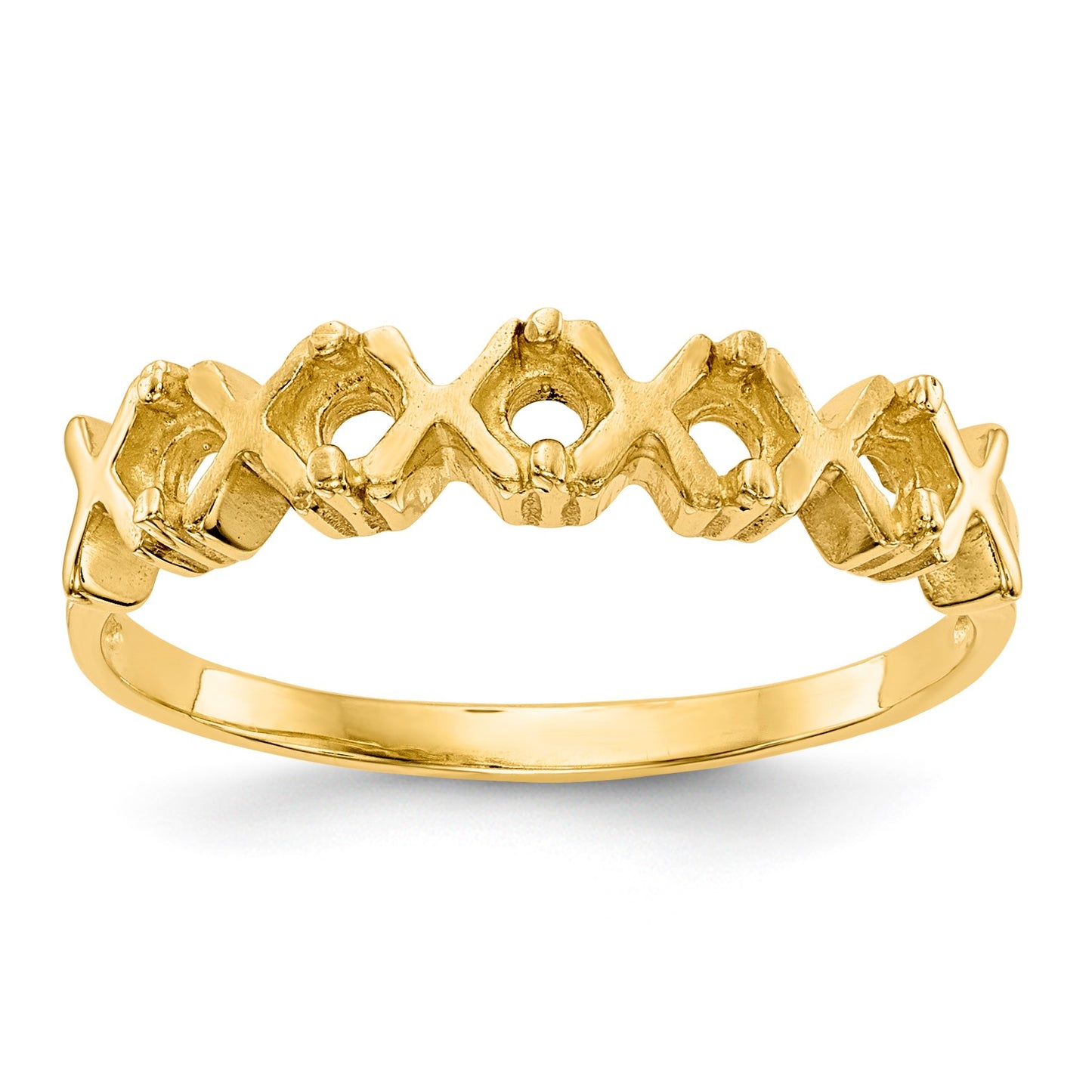 14k Polished 5-Stone Mothers Ring Mounting