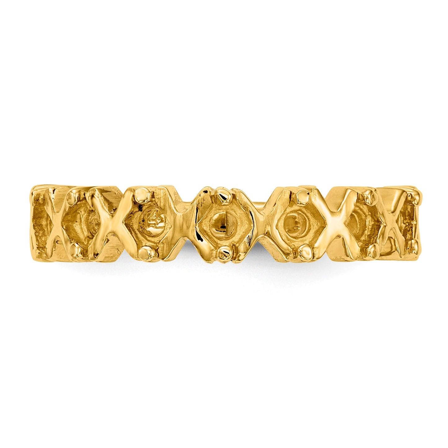 14k Polished 7-Stone Mothers Ring Mounting