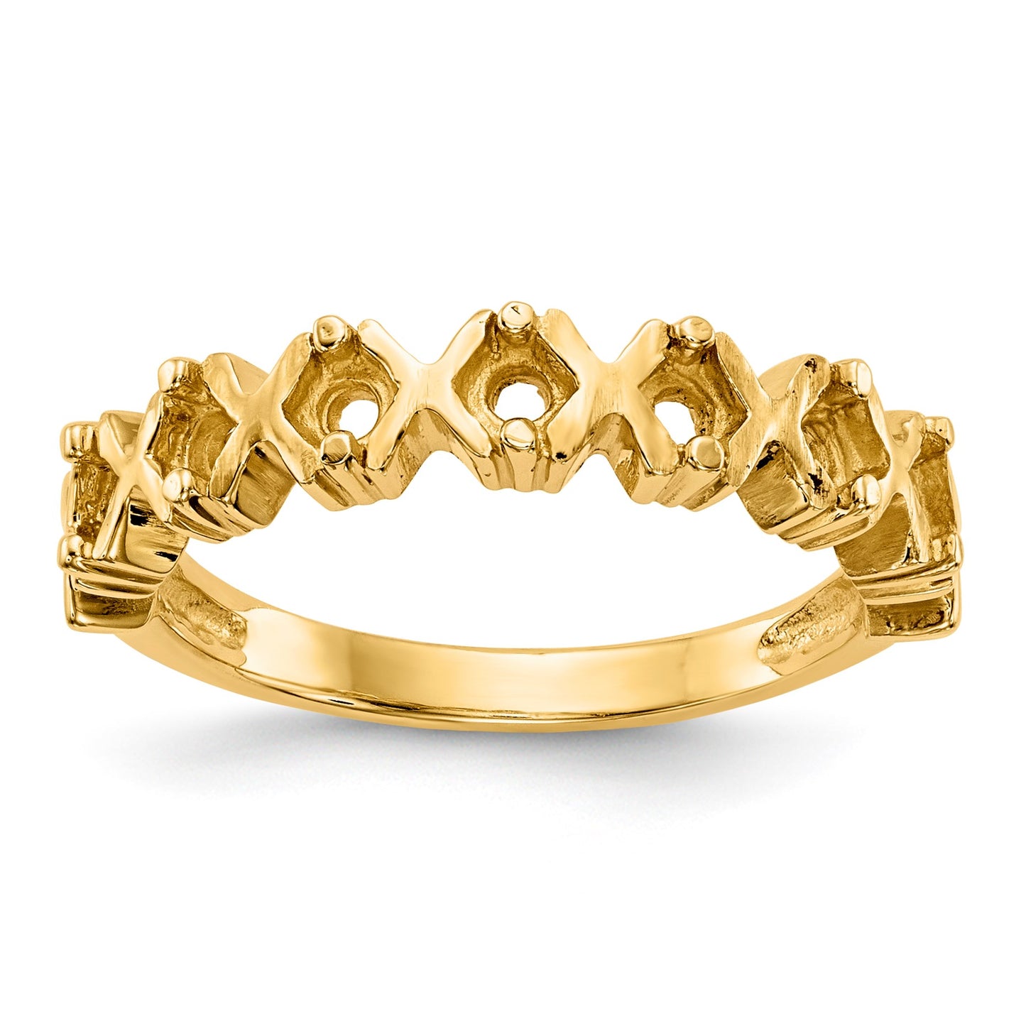 14k Polished 7-Stone Mothers Ring Mounting