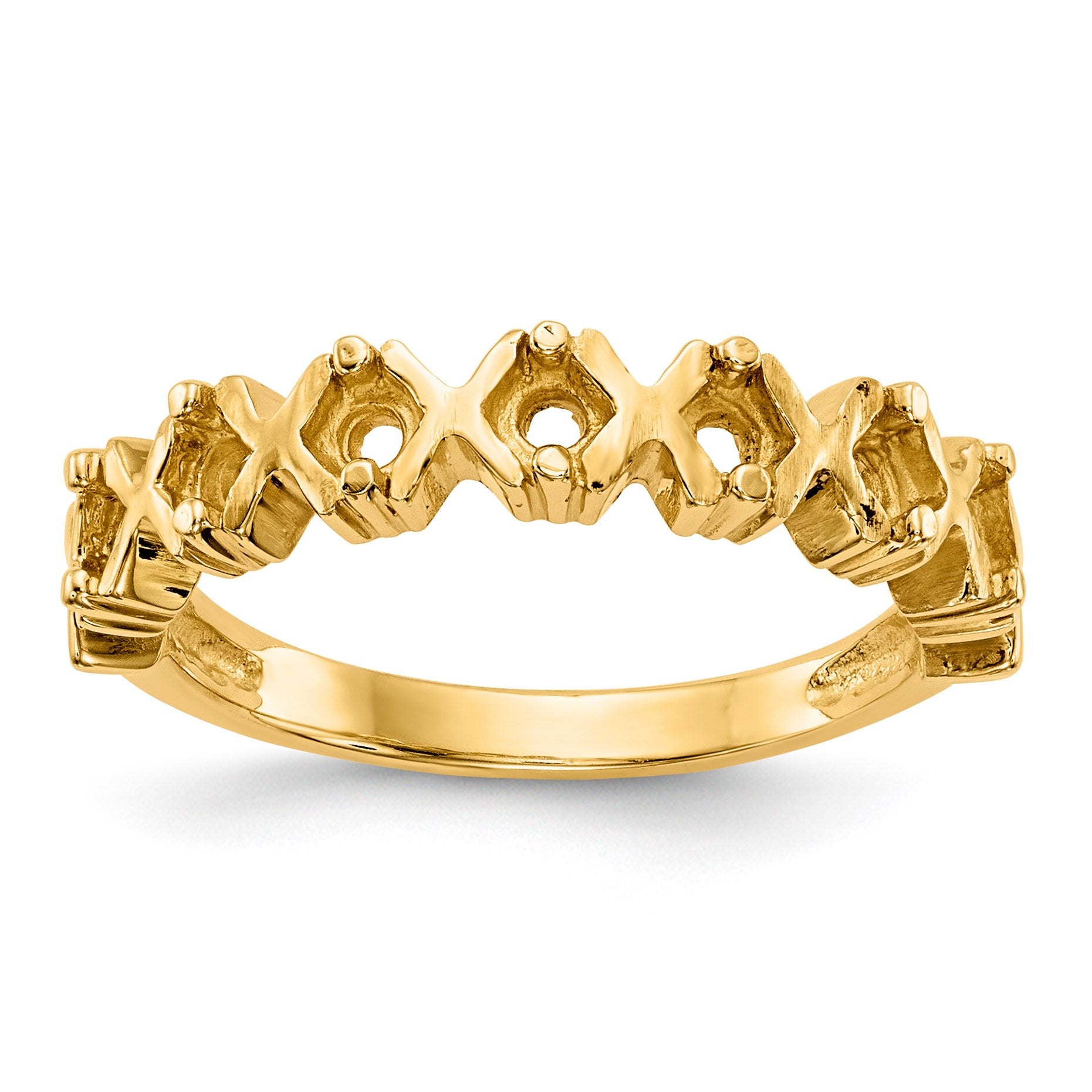 14k Polished 7-Stone Mothers Ring Mounting