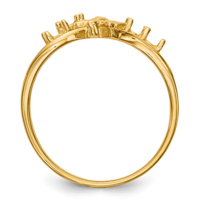 14k Polished 4-Stone Mothers Ring with Angel on Band Mounting