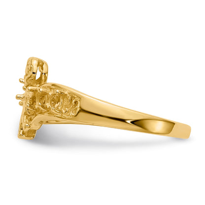 14k Polished 4-Stone Mothers Ring with Angel on Band Mounting