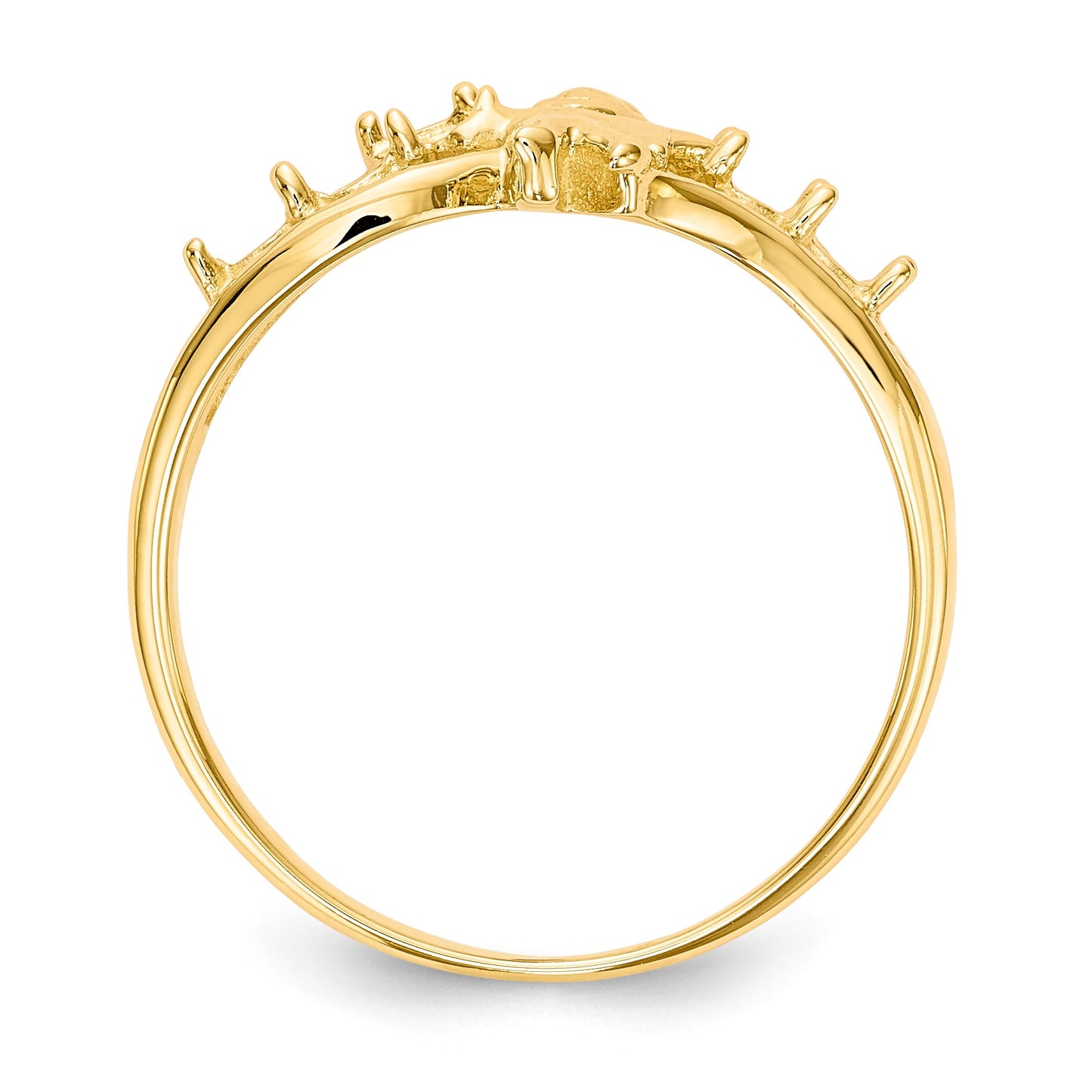 14k Polished 5-Stone Mothers Ring with Angel on Band Mounting