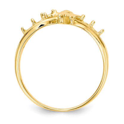 14k Polished 5-Stone Mothers Ring with Angel on Band Mounting