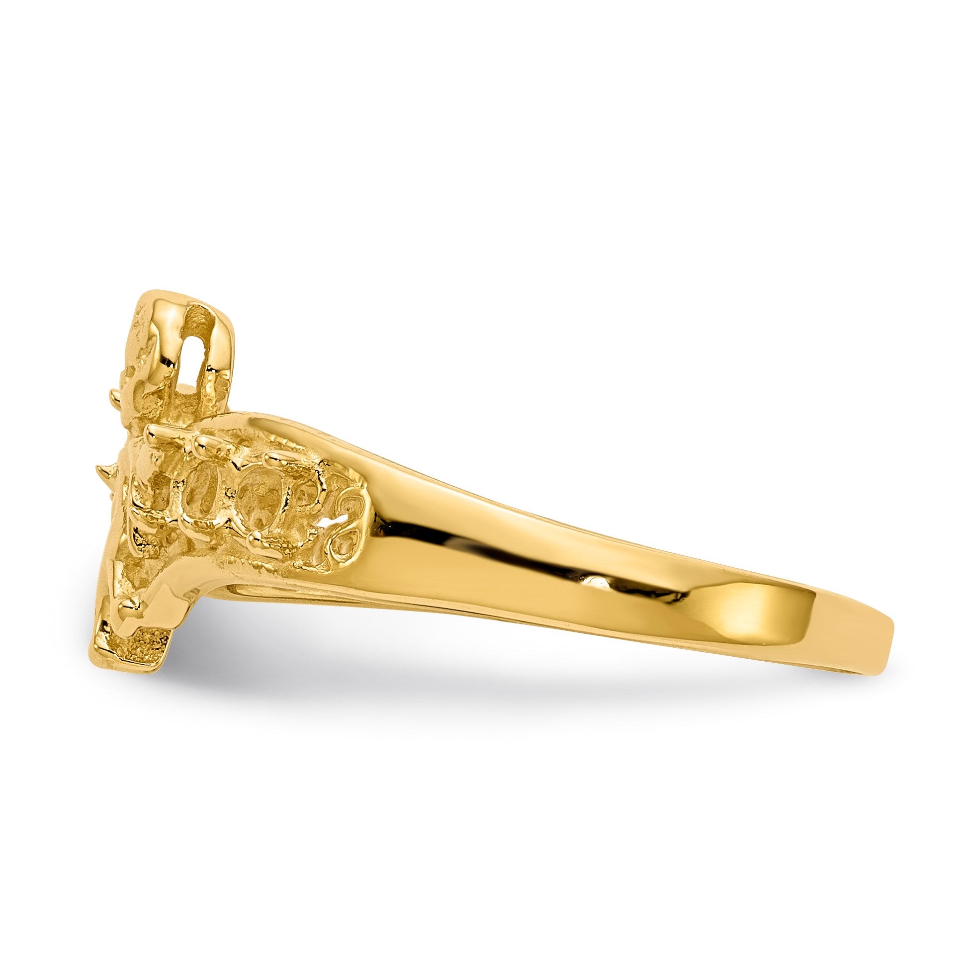 14k Polished 5-Stone Mothers Ring with Angel on Band Mounting