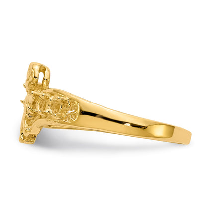 14k Polished 5-Stone Mothers Ring with Angel on Band Mounting