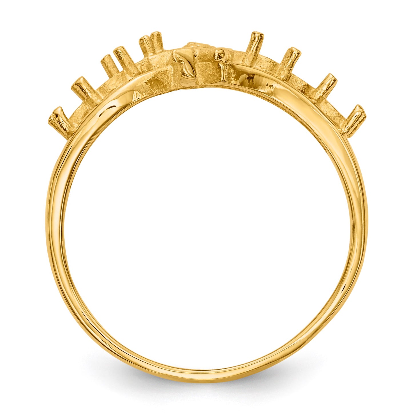 14k Polished 6-Stone Mothers Ring with Angel on Band Mounting