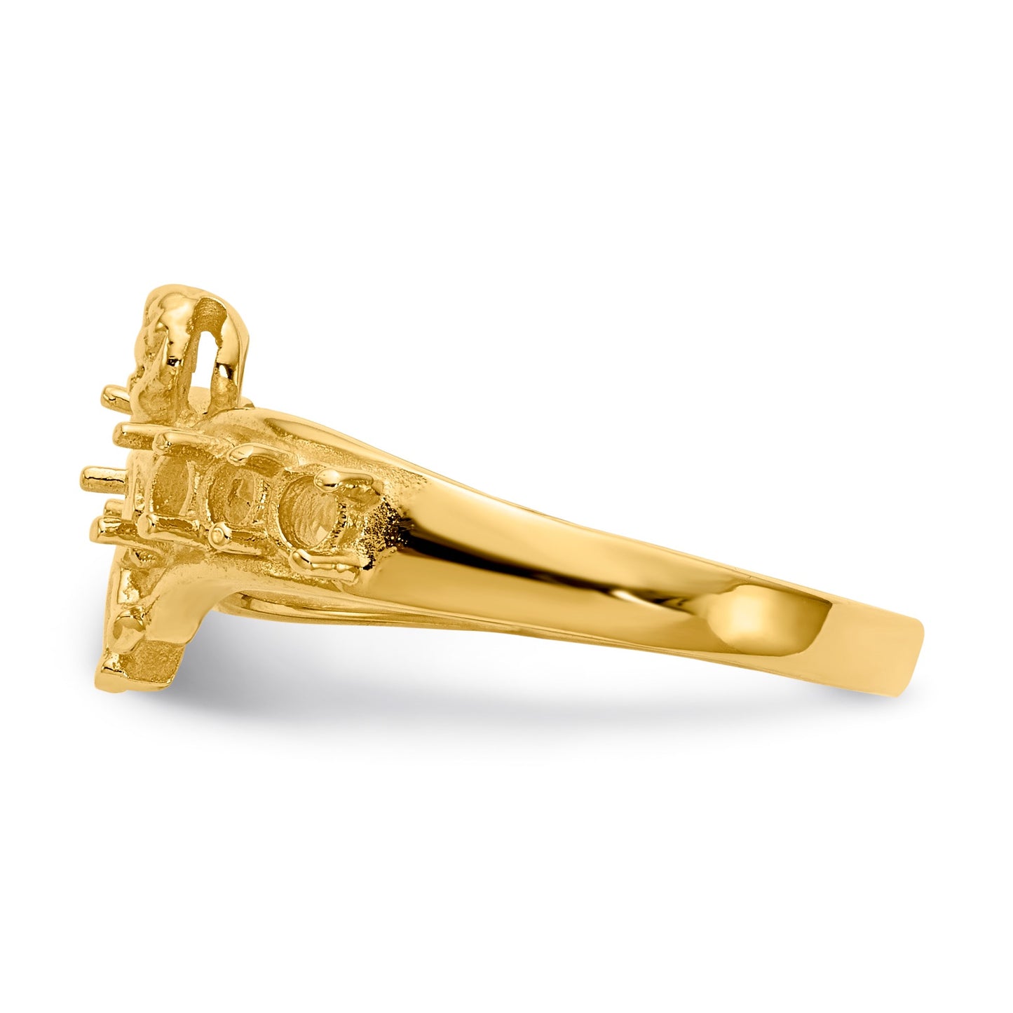 14k Polished 6-Stone Mothers Ring with Angel on Band Mounting