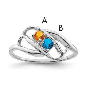 Sterling Silver Rhodium-plated Family Jewelry Mounting