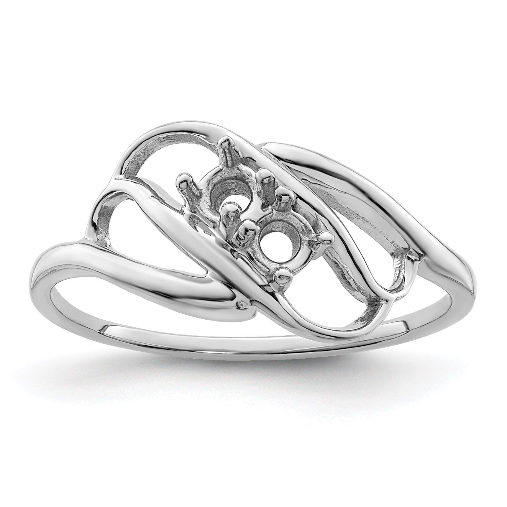 Sterling Silver Rhodium-plated Family Jewelry Mounting