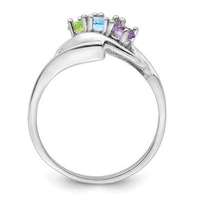 Sterling Silver Rhodium-plated Family Jewelry Mounting