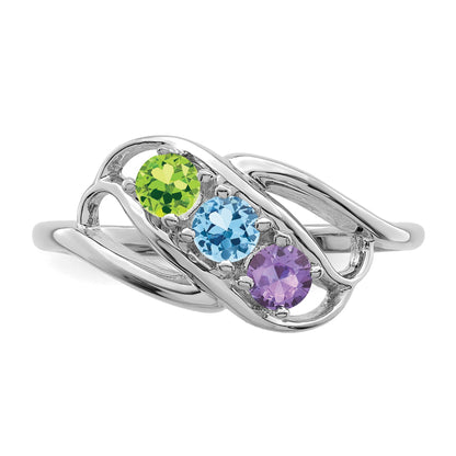 Sterling Silver Rhodium-plated Family Jewelry Mounting
