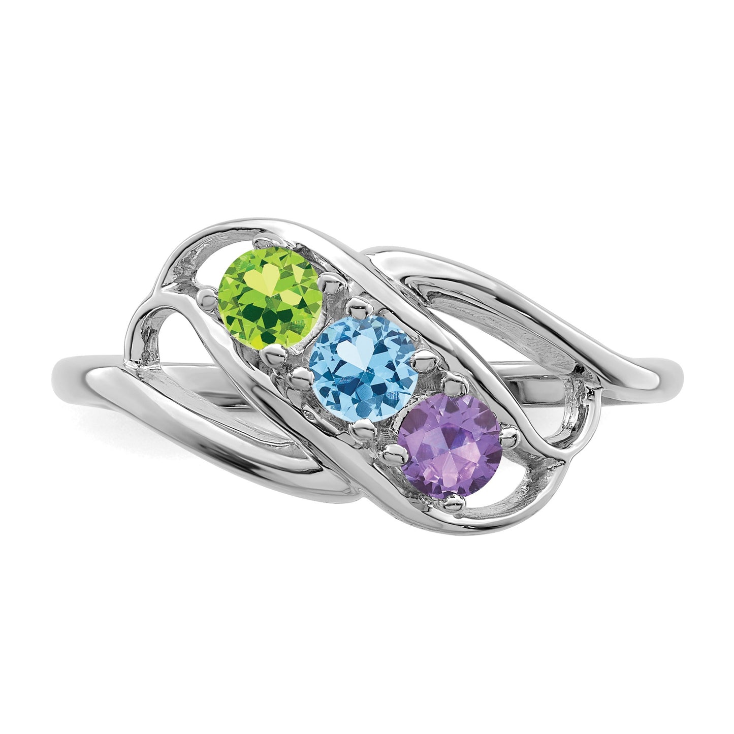 Sterling Silver Rhodium-plated Family Jewelry Mounting
