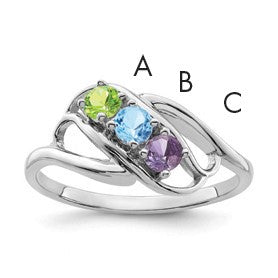 Sterling Silver Rhodium-plated Family Jewelry Mounting