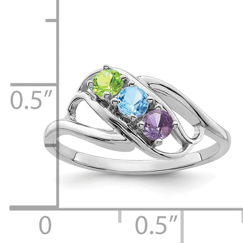 Sterling Silver Rhodium-plated Family Jewelry Mounting