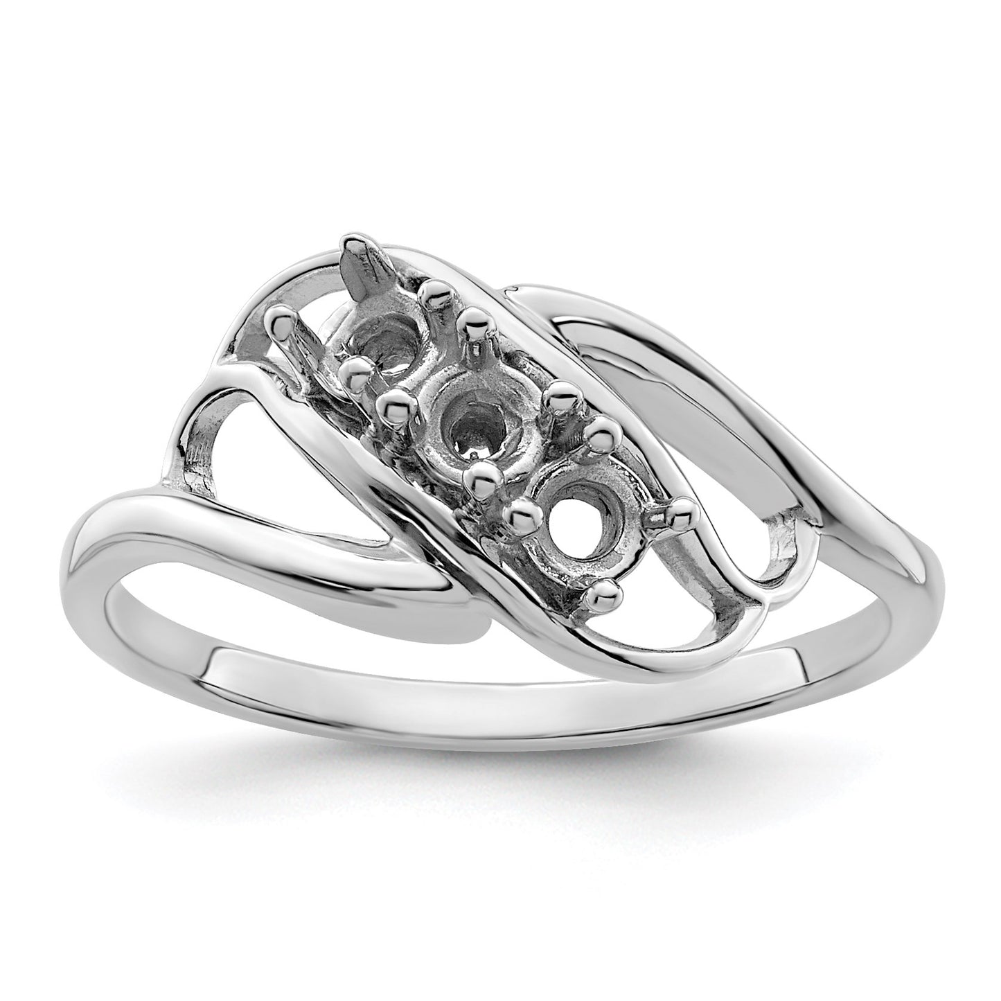 Sterling Silver Rhodium-plated Family Jewelry Mounting