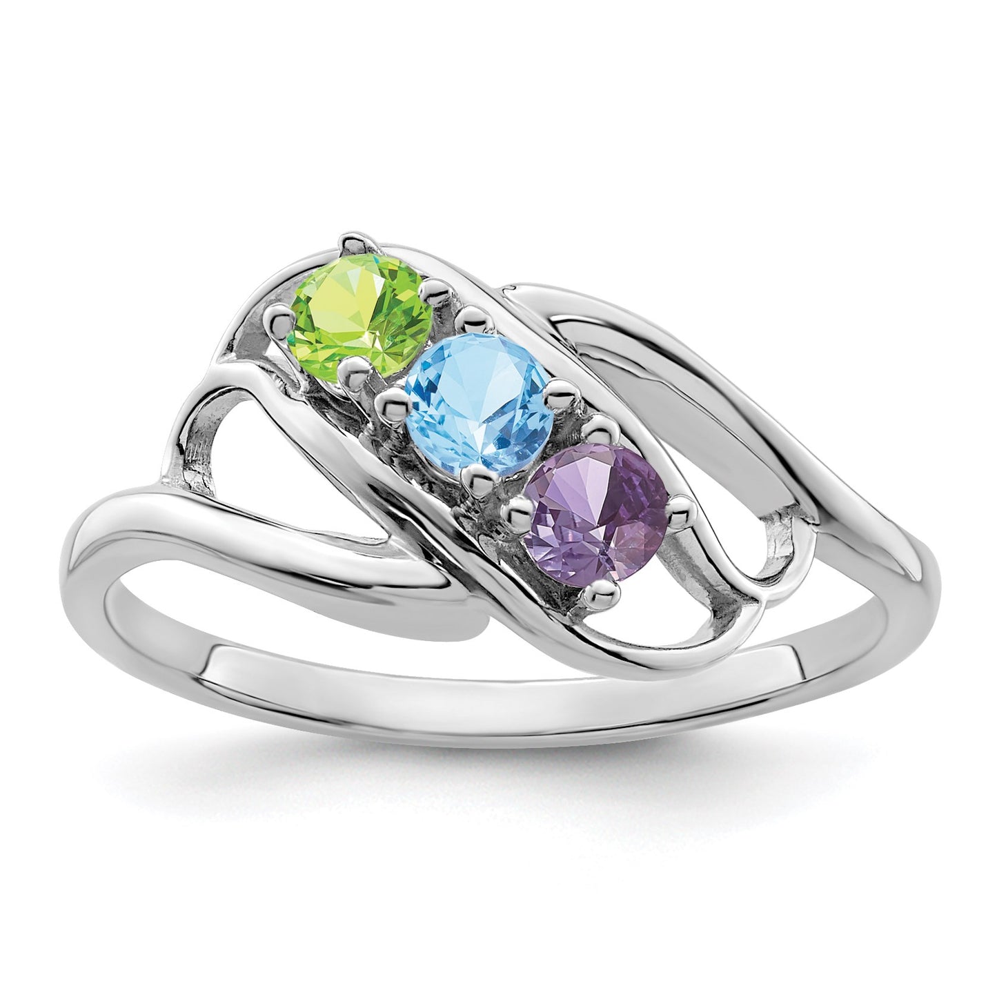 Sterling Silver Rhodium-plated Family Jewelry Mounting