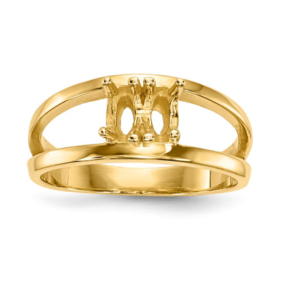 14k Polished 2-Stone Mothers Ring Mounting