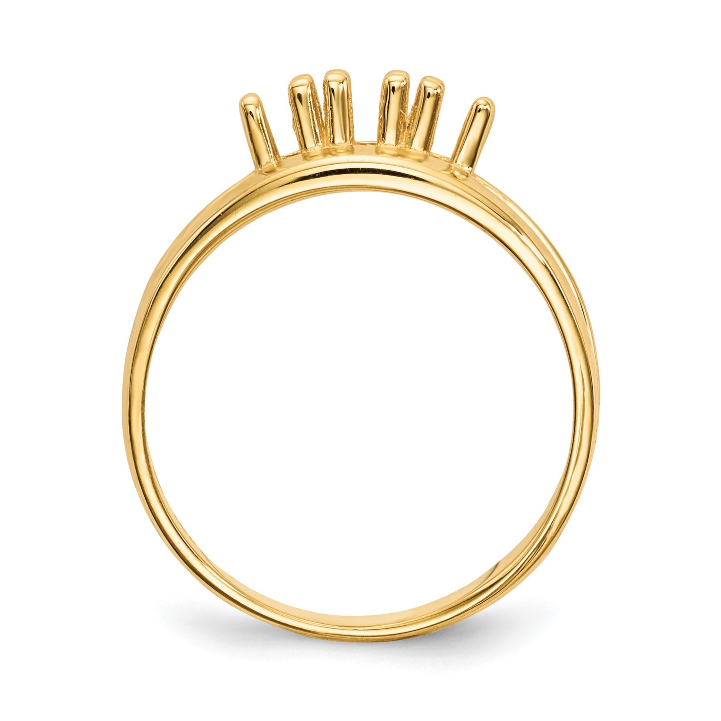 14k Polished 3-Stone Mothers Ring Mounting