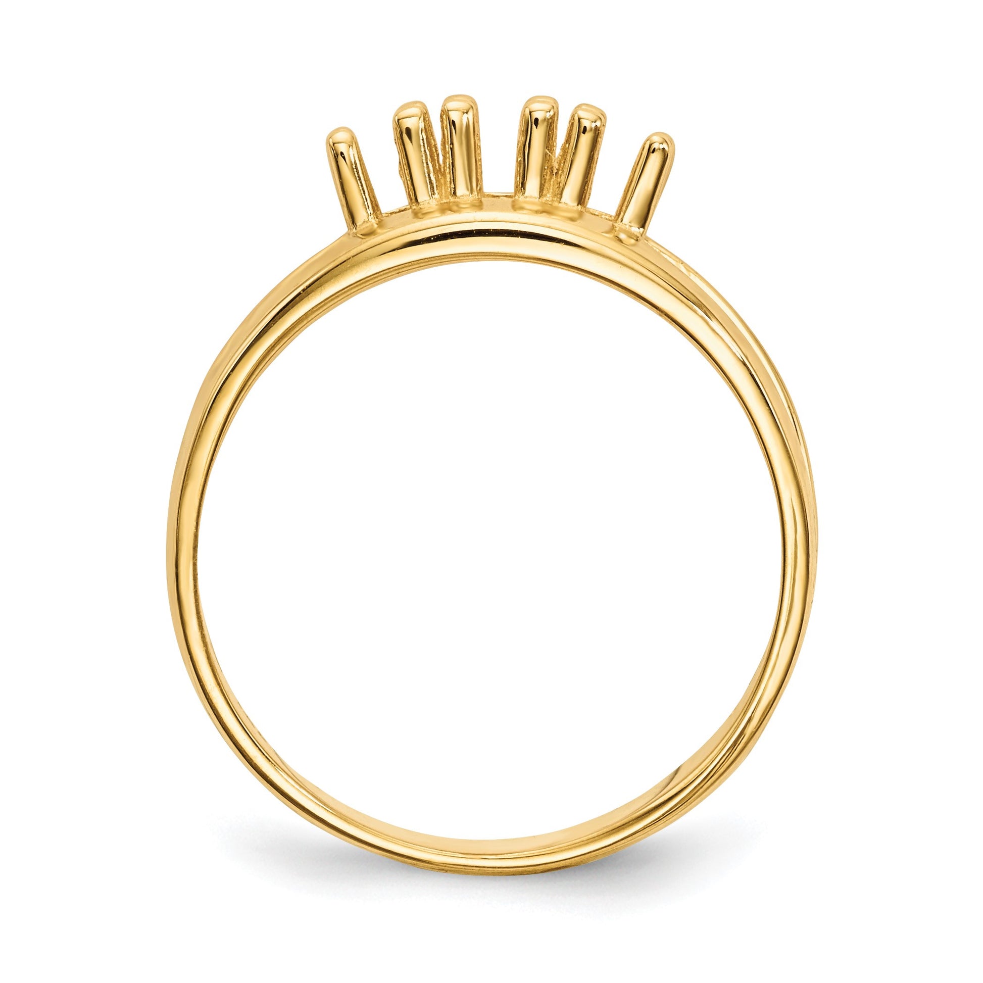 14k Polished 3-Stone Mothers Ring Mounting