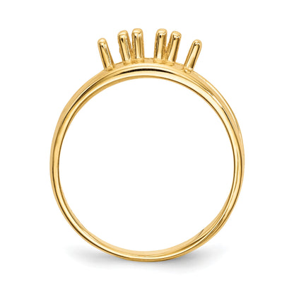 14k Polished 3-Stone Mothers Ring Mounting